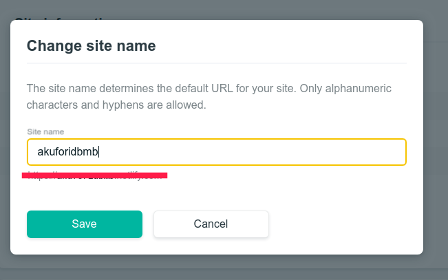 Change site name